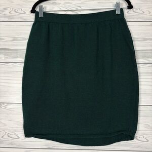 St. John Collection Hunter Green Santana Knit Skirt Size 8